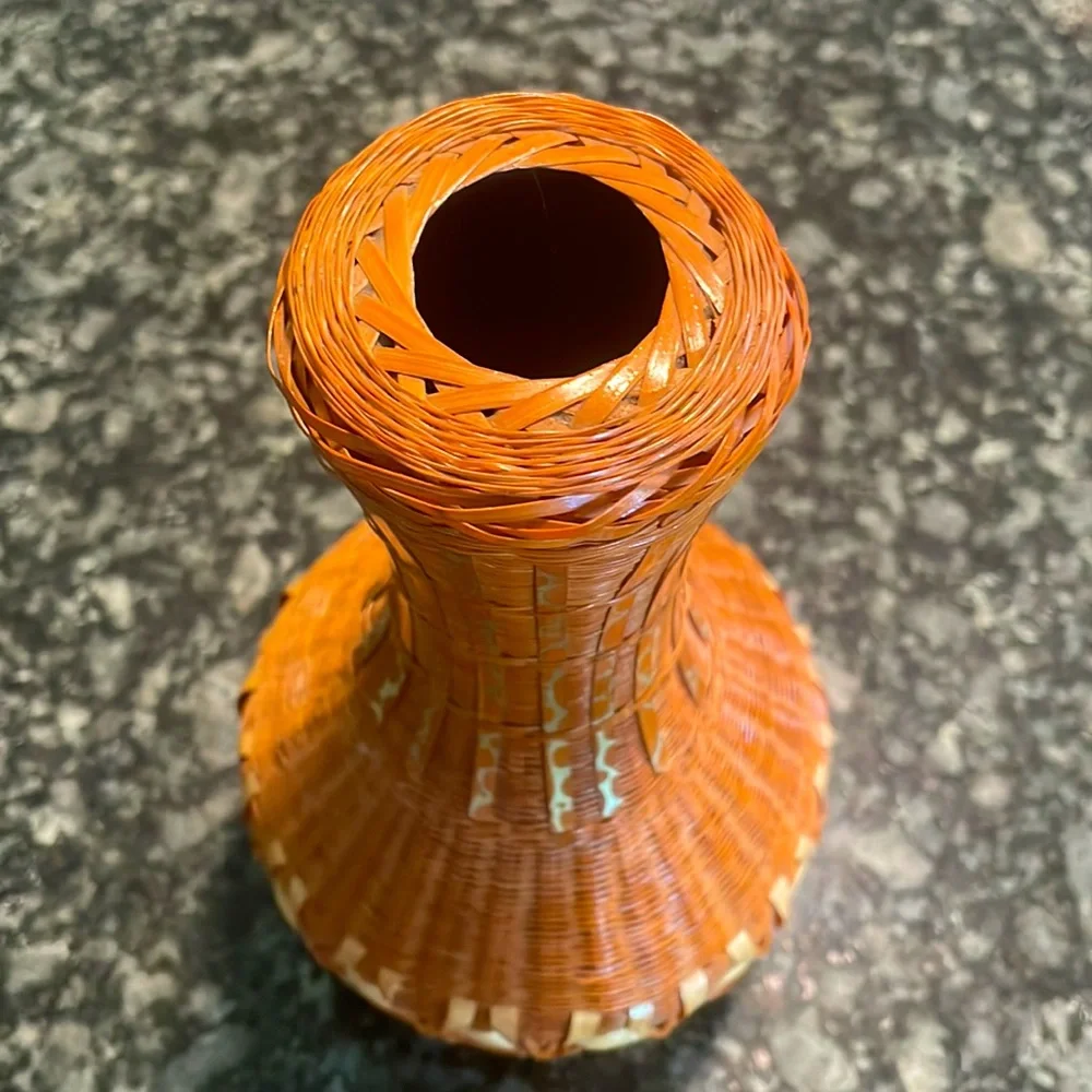 Vintage Chinese Woven‎ Vase with Liner